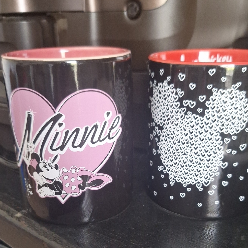 Black and Pink Disney Mugs for Dining